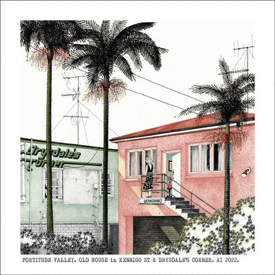Greeting Card Square Cards Alan Innes Spring Hill. Kennigo St & Drysdale's Corner 