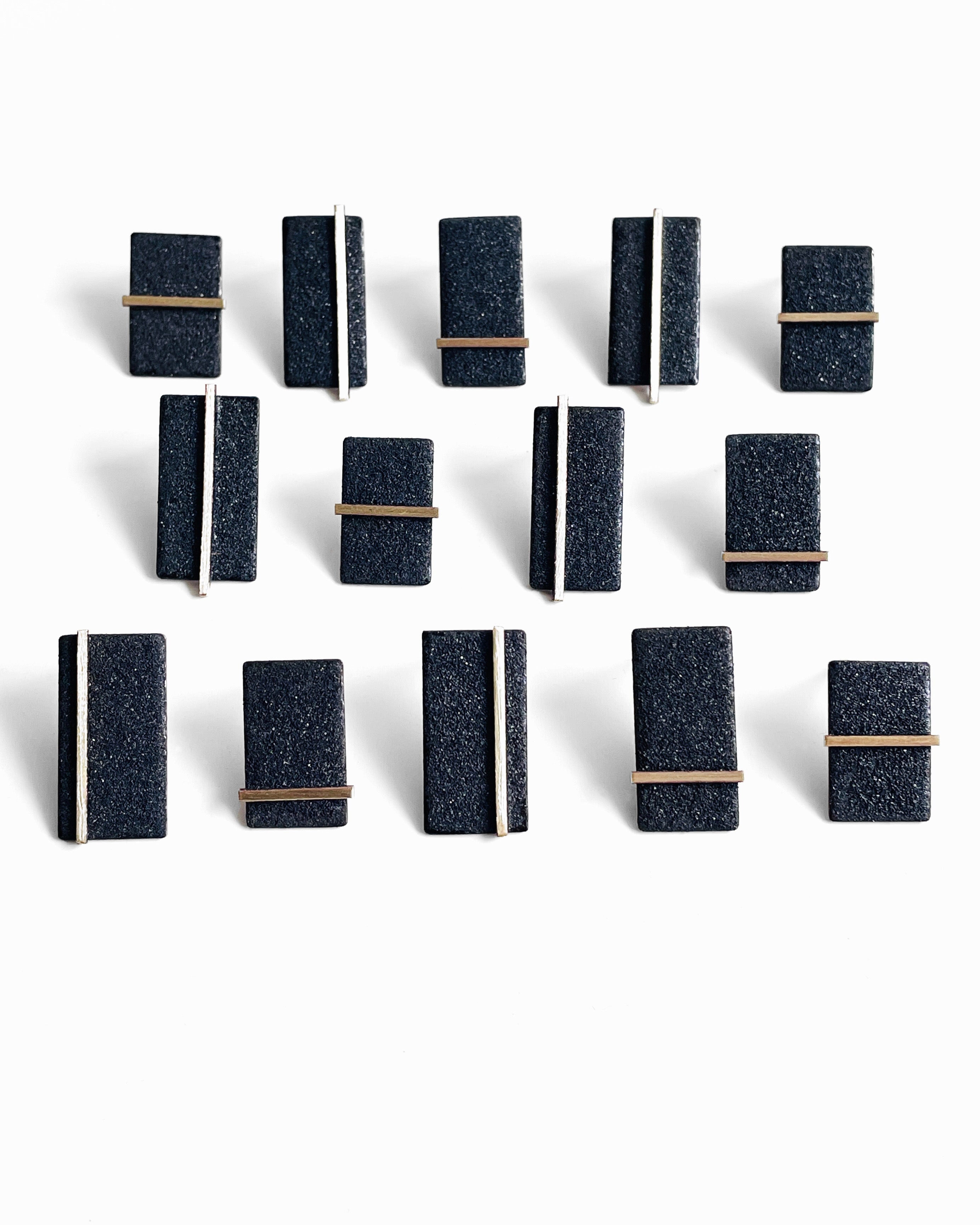 Rectangles brass rod Jewellery Gabi Harris 