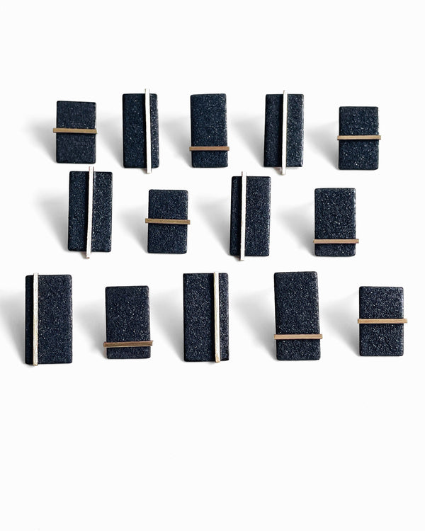 Rectangles brass rod Jewellery Gabi Harris 