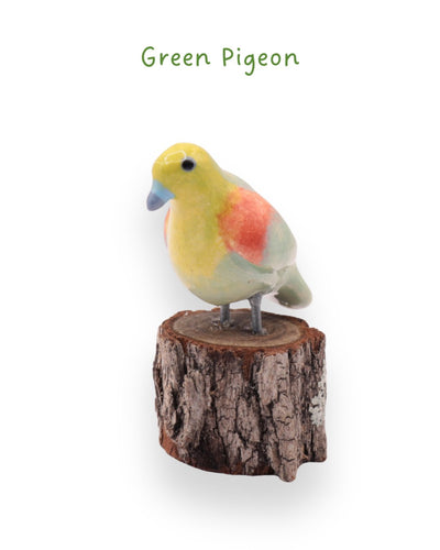 Mini-Bird Series Ceramics Green Bird Ceramics Green Pigeon 
