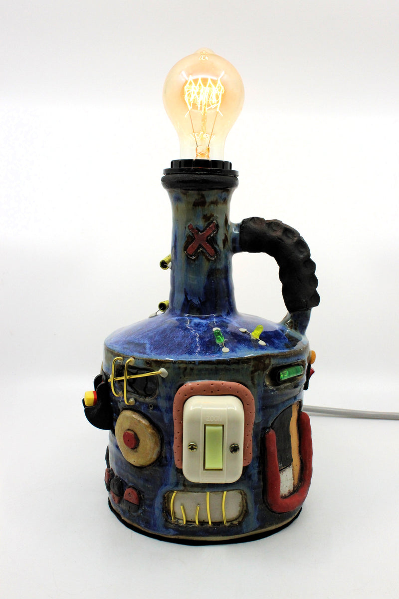 Sea Blue Switches Lamp Ceramics Handle With Clay 
