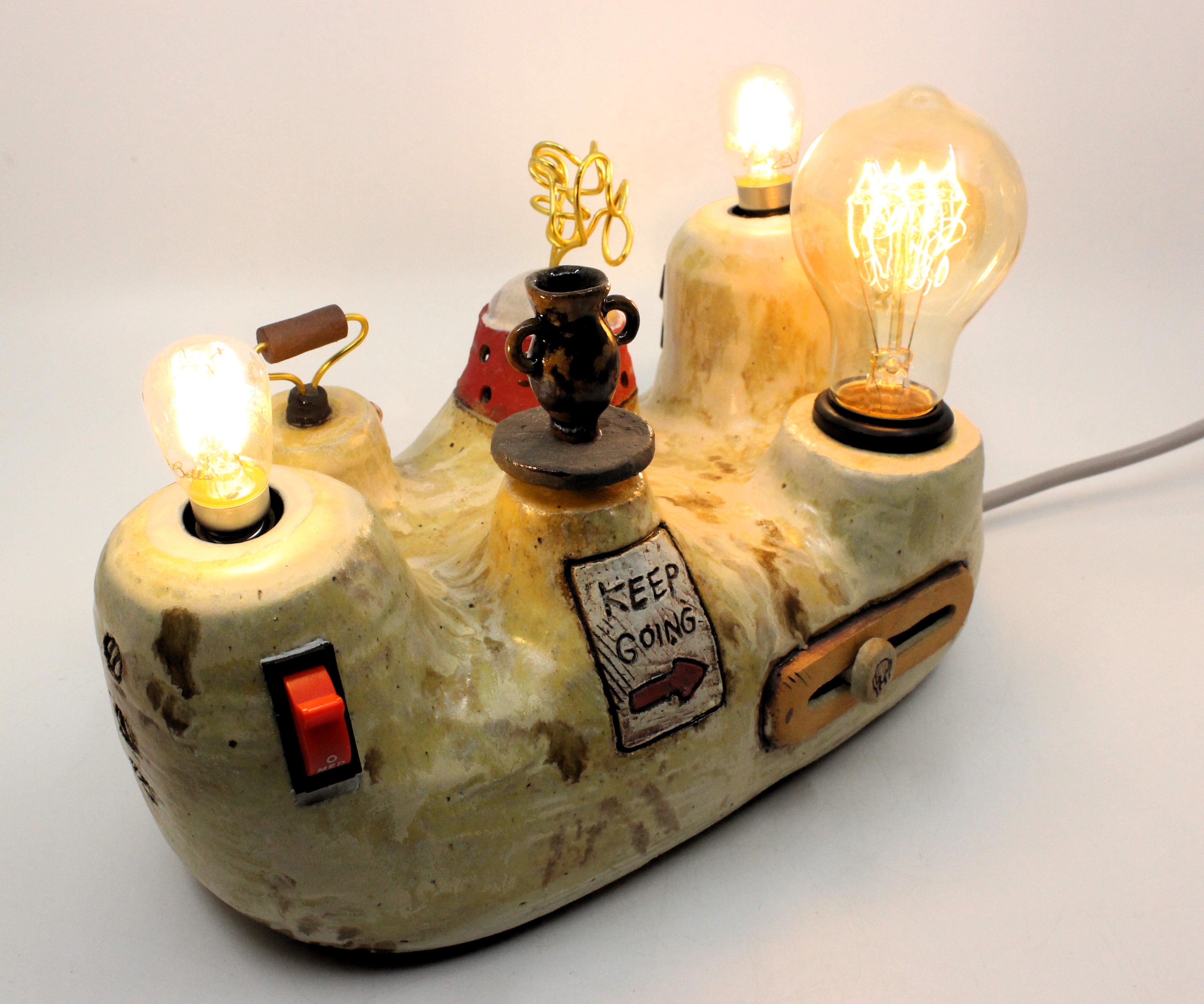 Radio Dimmable Lamp Ceramics Handle With Clay 