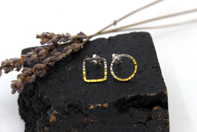 Mix and Match Studs Jewellery Lexi De Cora Sterling Silver 925 and 22ct Gold Plating 