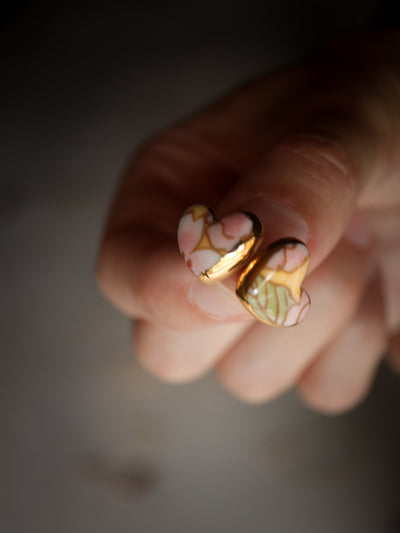 Porcelain Heart Stud Earrings Ceramics Julia Bramich 