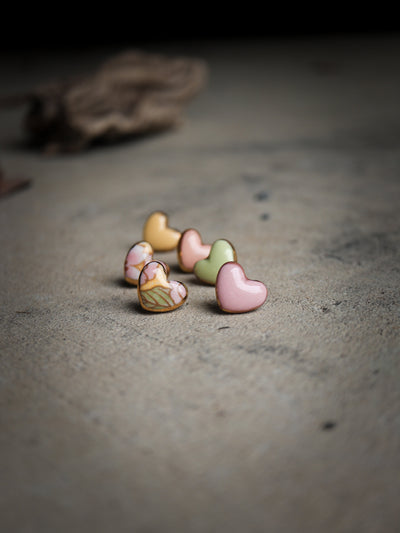 Porcelain Heart Stud Earrings Ceramics Julia Bramich 
