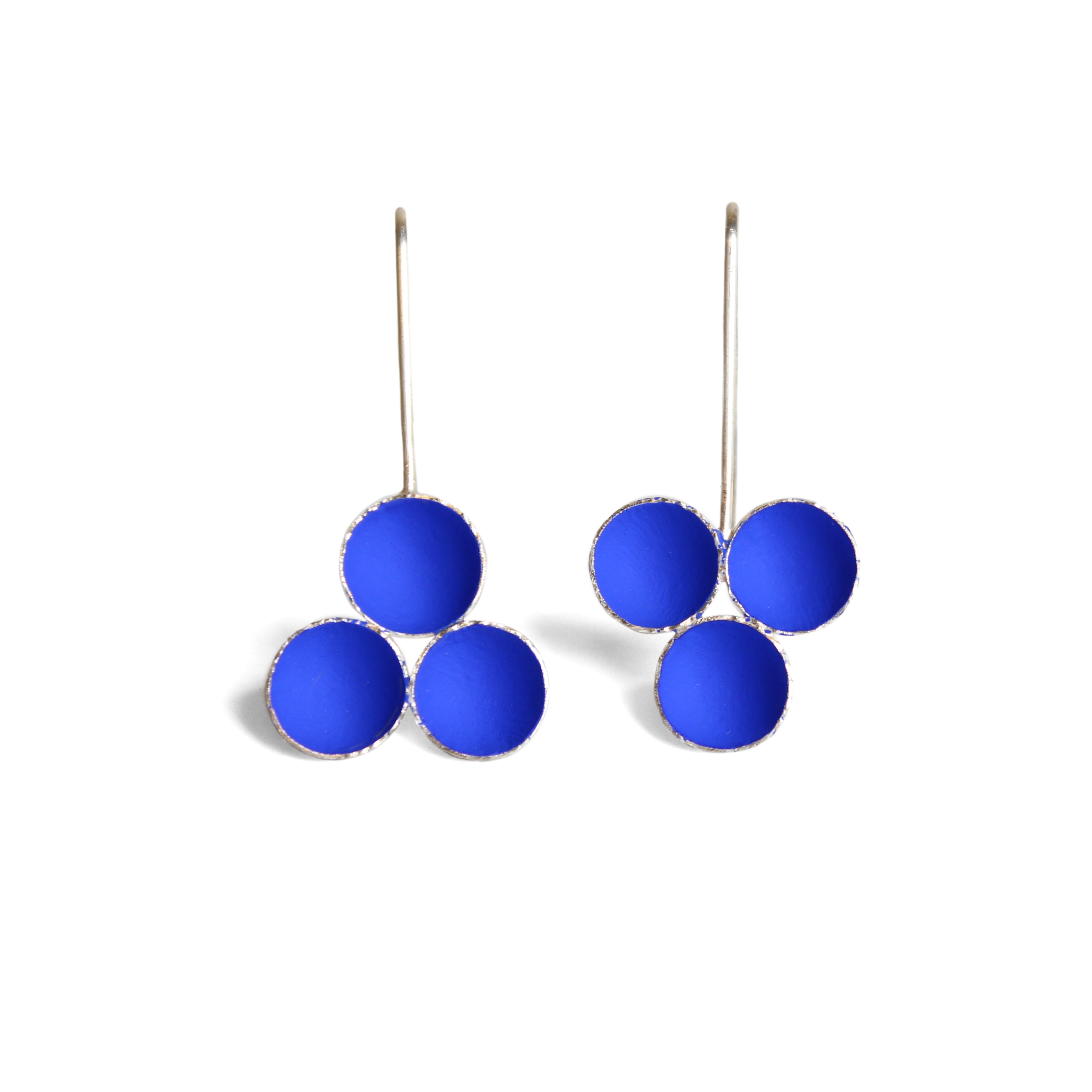 Deepest Blues Three Buds Drop Earrings Jewellery Mari Hirata 