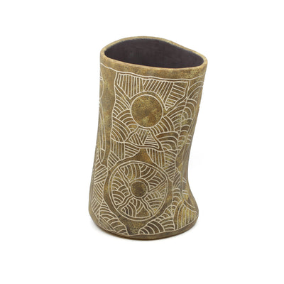 Laurence Gibson - Warru Warru Murruku (Men's Business) Ceramic Vessel - 468-24
