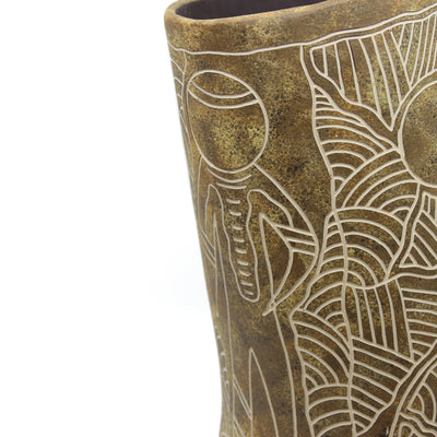 Laurence Gibson - Warru Warru Murruku (Men's Business) Ceramic Vessel - 468-24 Ceramics Yalanji Arts 