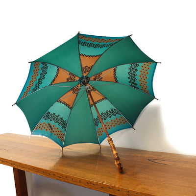 Dixie Textiles & Fibre Art Mora-Igra Umbrellas [Exhibited] teal/ochre 