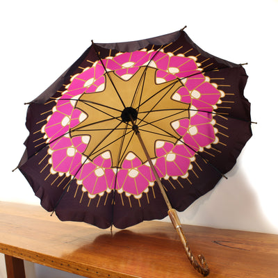 Dixie Textiles & Fibre Art Mora-Igra Umbrellas [Exhibited] black/hot-pink/ochre 