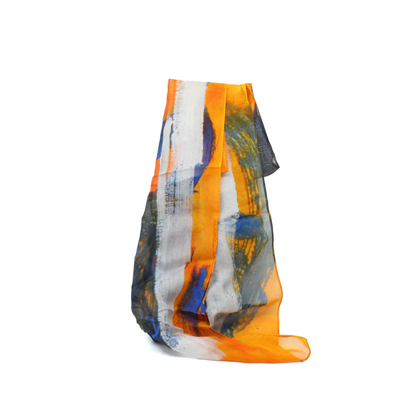 Scarf - Camping Story by John Murray Textiles & Fibre Art Girringun Art Centre 