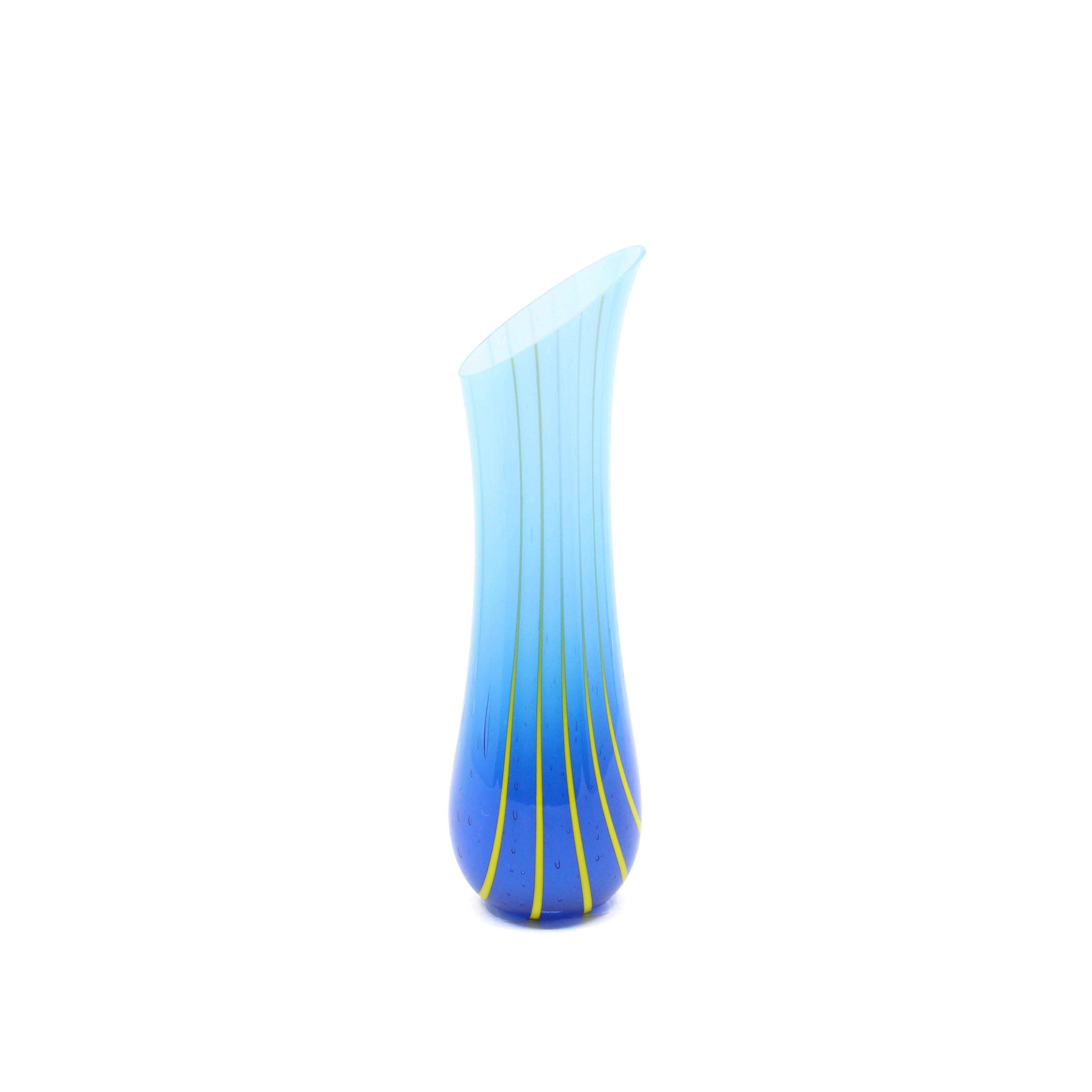 Small Vessel – Blue, Cyan + Yellow Asymmetric Glass Brendan Eilola 