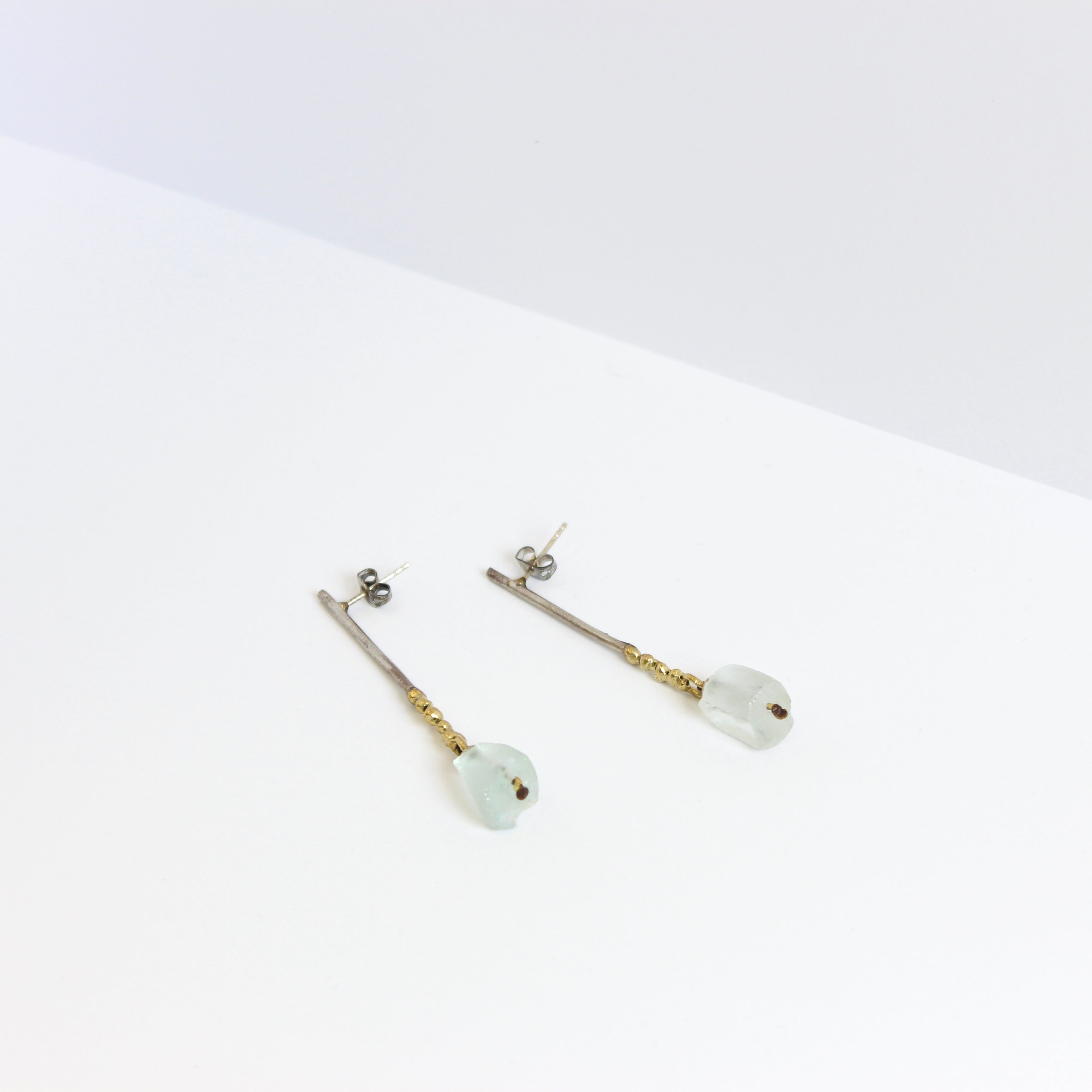 Green Stone Bar Earrings Jewellery ARTIZ Jewellery 