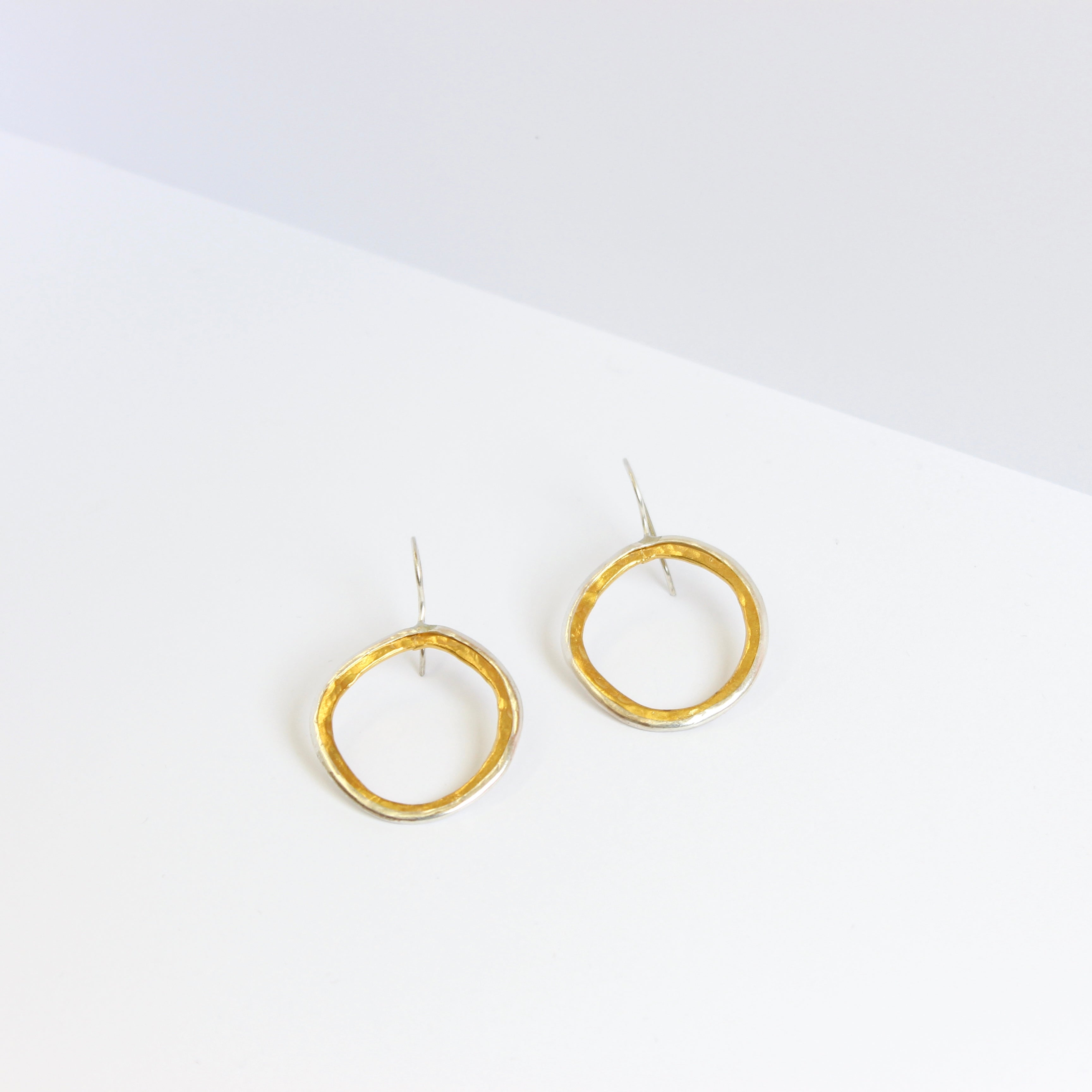 Silver and Bronze Hook Earrings Jewellery ARTIZ Jewellery 