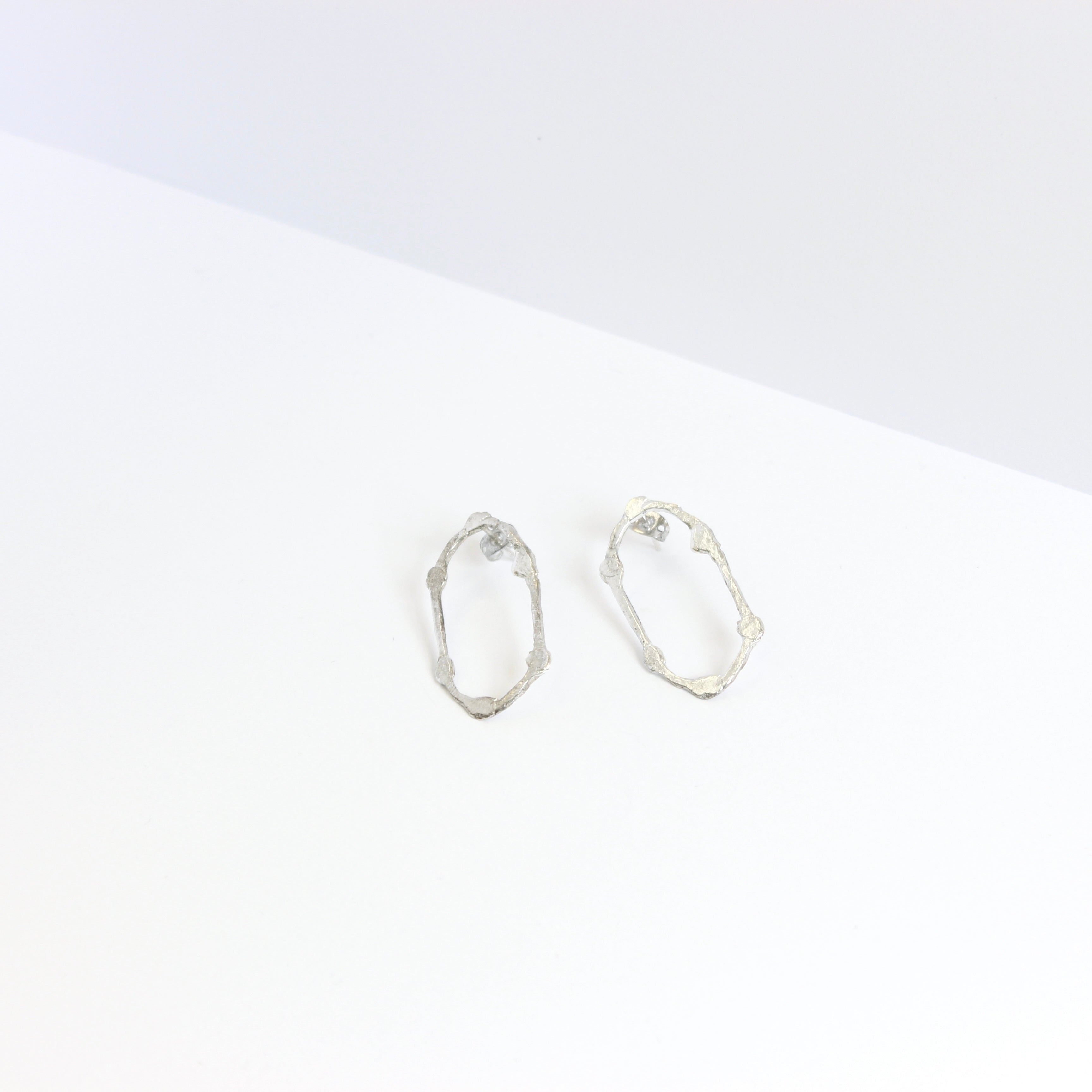 Six-Cornered Silver Cup Earrings Jewellery ARTIZ Jewellery 