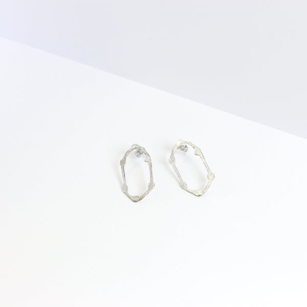 Six-Cornered Silver Cup Earrings Jewellery ARTIZ Jewellery 