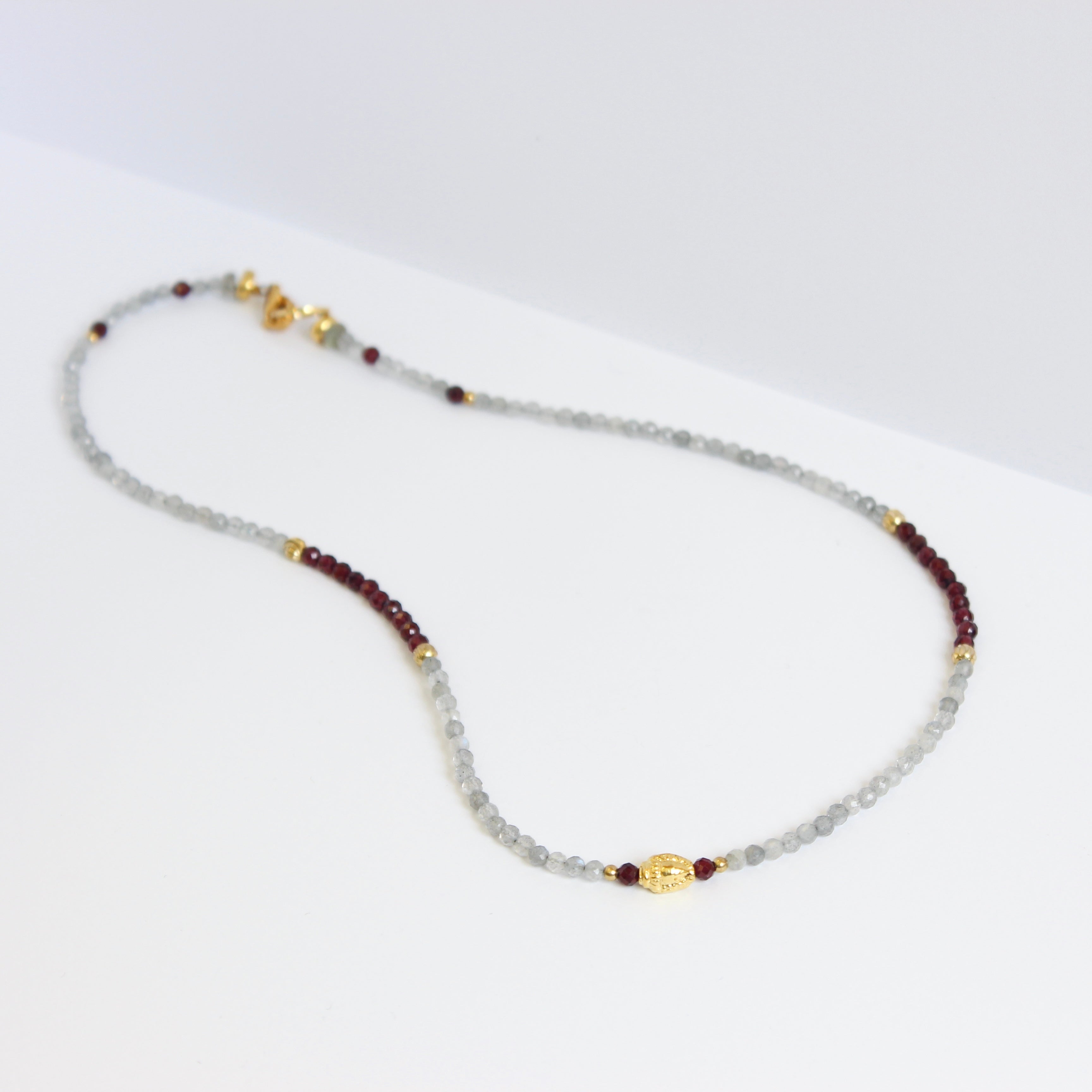 Delicate Labradorite and Ruby Necklace Jewellery ARTIZ Jewellery 