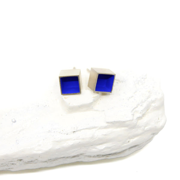 Deepest Blues Cube Studs Jewellery Mari Hirata 