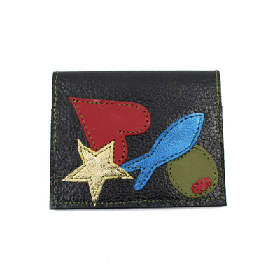 Card Wallet Textiles & Fibre Art Kimi Schieren Olive Fish Heart and Star 