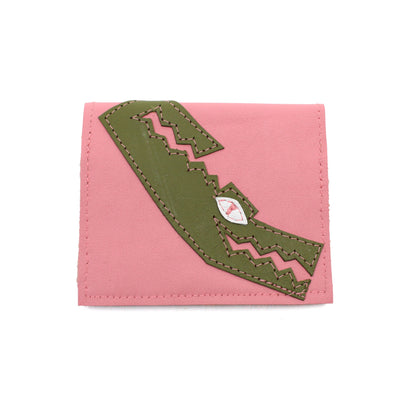 Card Wallet Textiles & Fibre Art Kimi Schieren Black Crocodile on Pink 