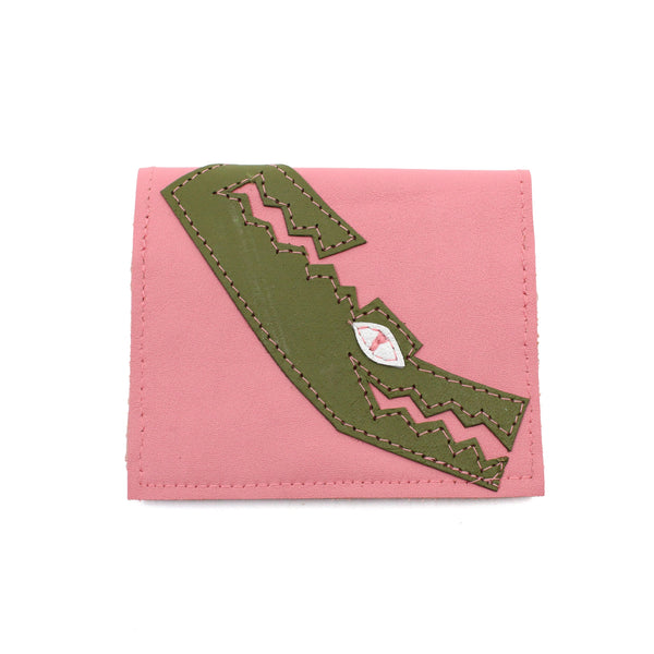 Card Wallet Textiles & Fibre Art Kimi Schieren Olive and Fish on Brown 
