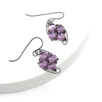 WIREWORK Diamond Earrings Glass Paula Dunlop Mirrored Amethyst 