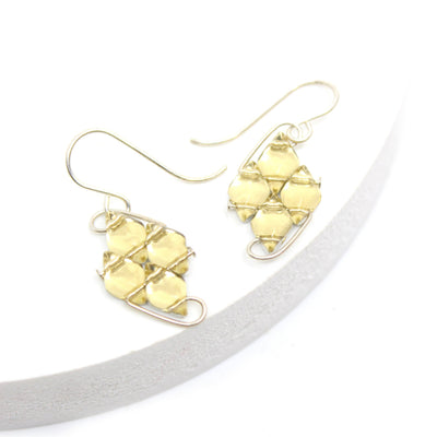 WIREWORK Diamond Earrings Glass Paula Dunlop Mirrored Lemon Yellow 