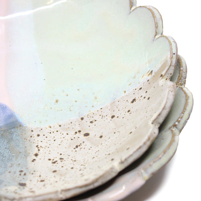 Colour splash and pastel teal bowls Ceramics D H Makers 