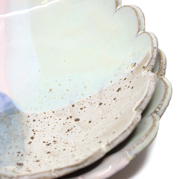 Colour splash and pastel teal bowls Ceramics D H Makers 