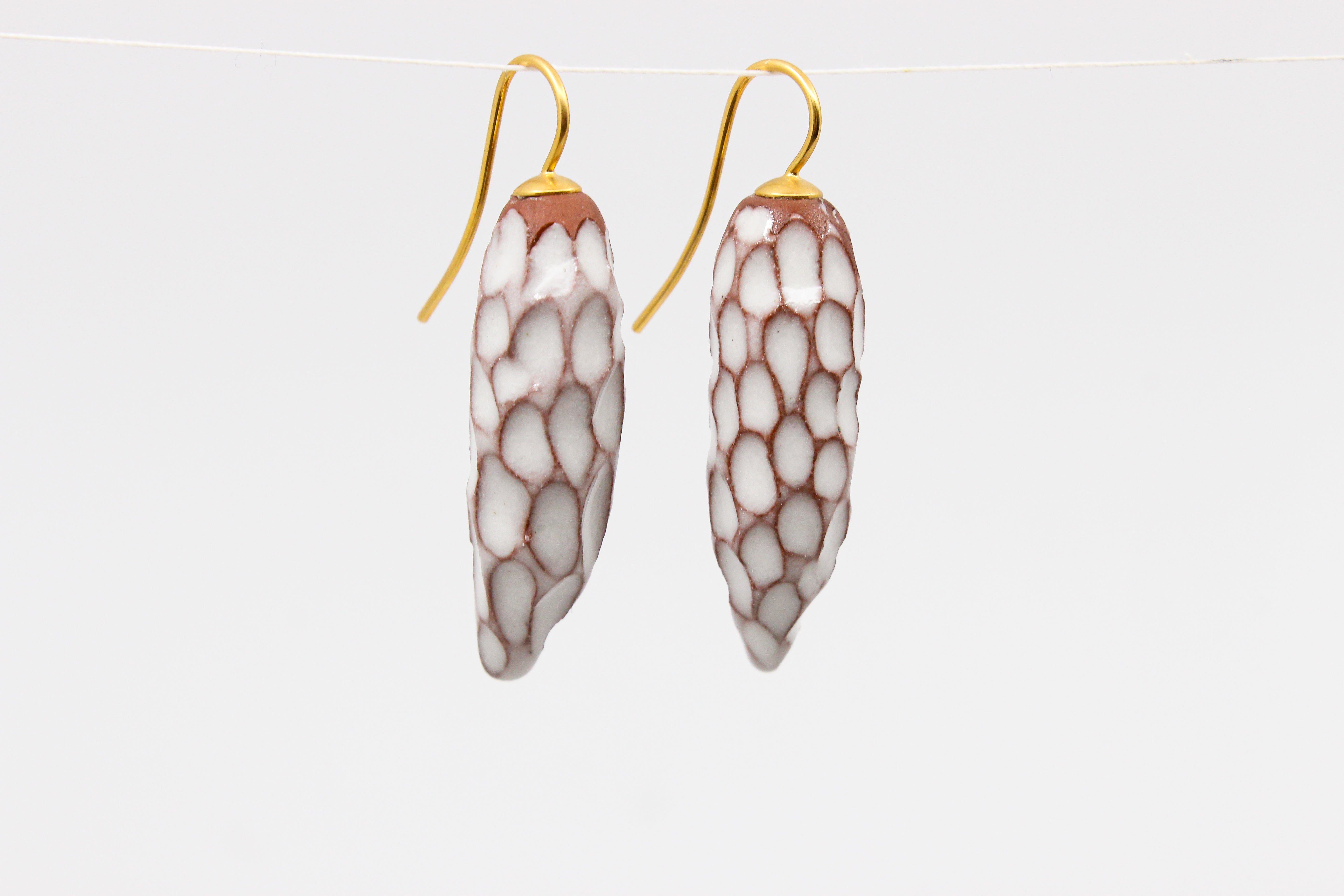 Mud Wasp Nest Earrings by Julia Bramich Ceramics Julia Bramich Long 