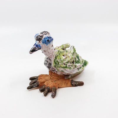 Blue Faced Honey Eater (Majolica Glaze) - Amanda Bromfield Ceramics Amanda Bromfield Small 
