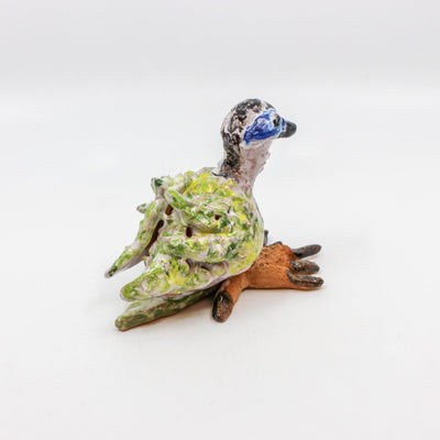 Blue Faced Honey Eater (Majolica Glaze) - Amanda Bromfield Ceramics Amanda Bromfield 