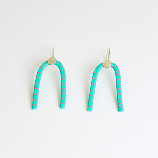 Large arch earrings Jewellery Katie stormonth Teal 