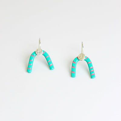Small arch earrings Jewellery Katie stormonth Teal 
