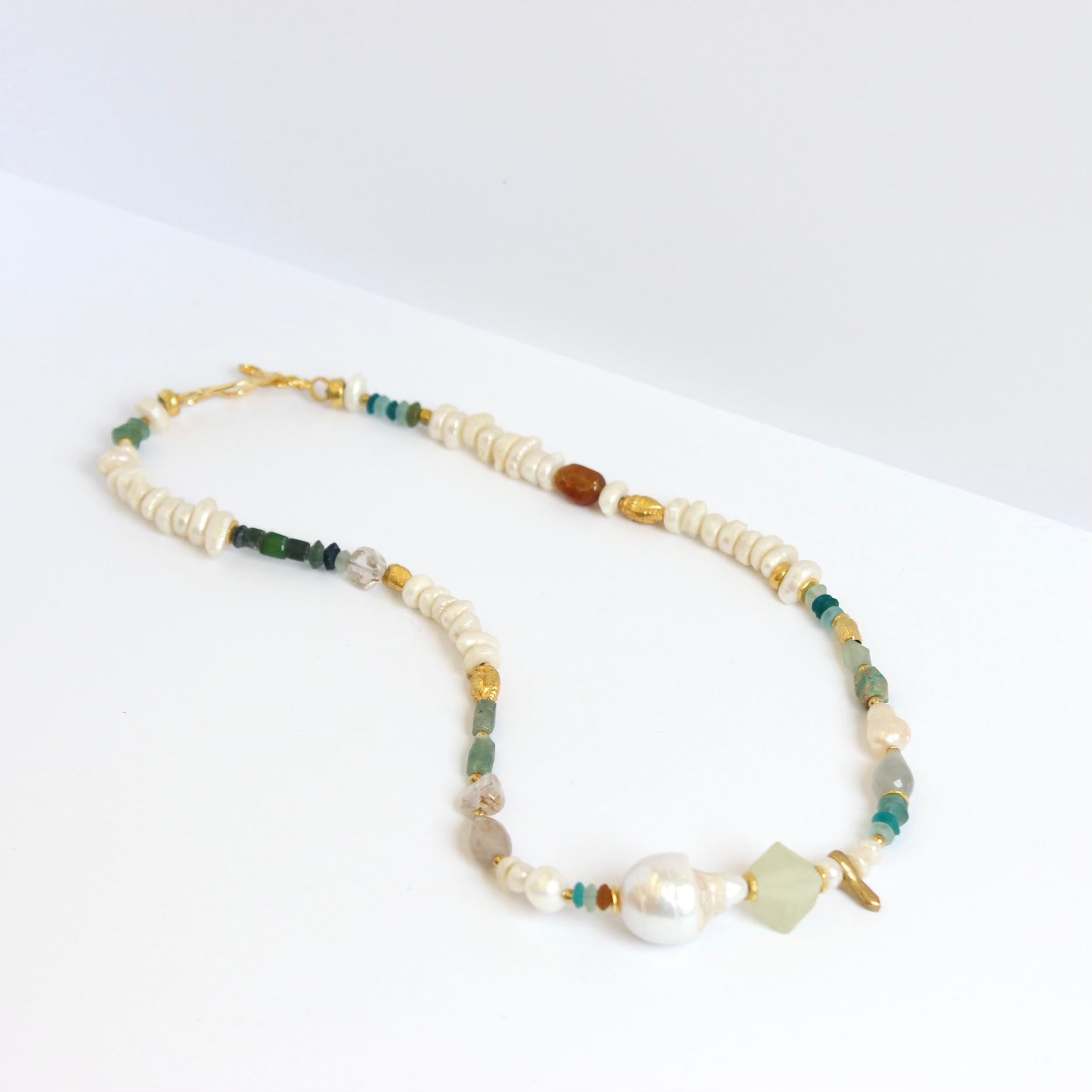 White Pearl, Jade Necklace Jewellery ARTIZ Jewellery 