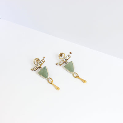 Silver, Bronze and Jade Earrings Jewellery ARTIZ Jewellery 