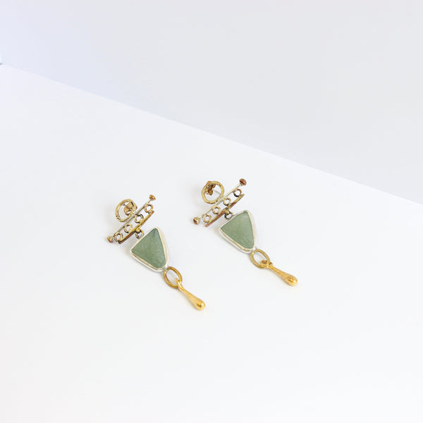Silver, Bronze and Jade Earrings Jewellery ARTIZ Jewellery 