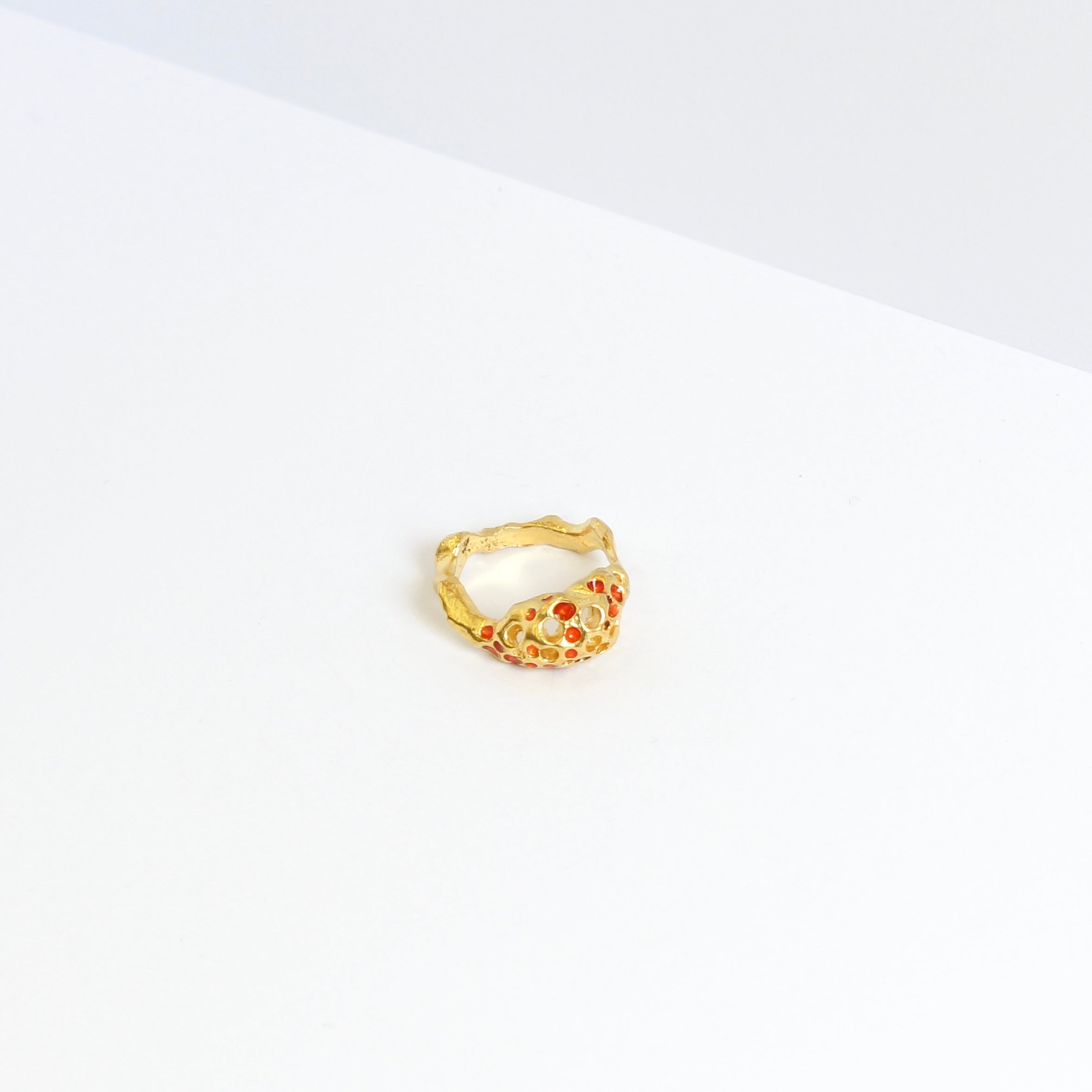 Red Honey-Comb Ring Jewellery ARTIZ Jewellery 