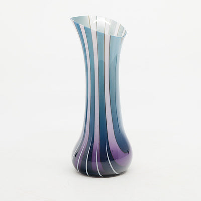 Vessel in Steel Blue, White & Overlay Colour Glass Brendan Eilola Violet 