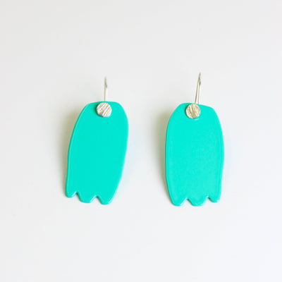Large tulip earrings Jewellery Katie stormonth Teal 