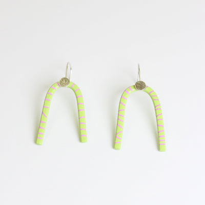 Large arch earrings Jewellery Katie stormonth Lime 