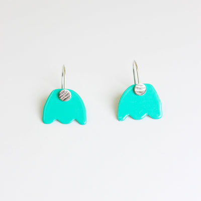 Small tulip earrings Jewellery Katie stormonth Teal 