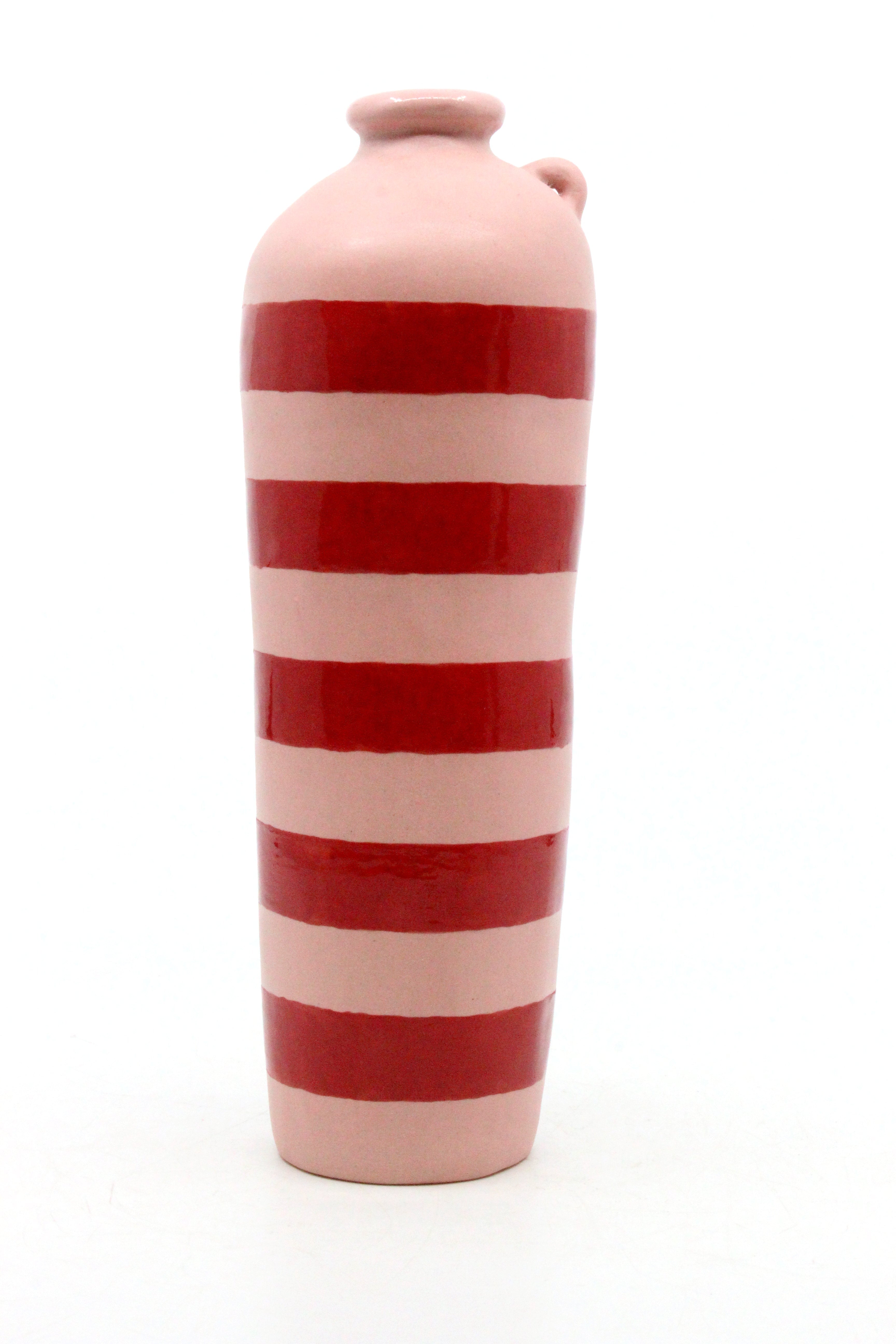 Pink and Red Striped Bottle