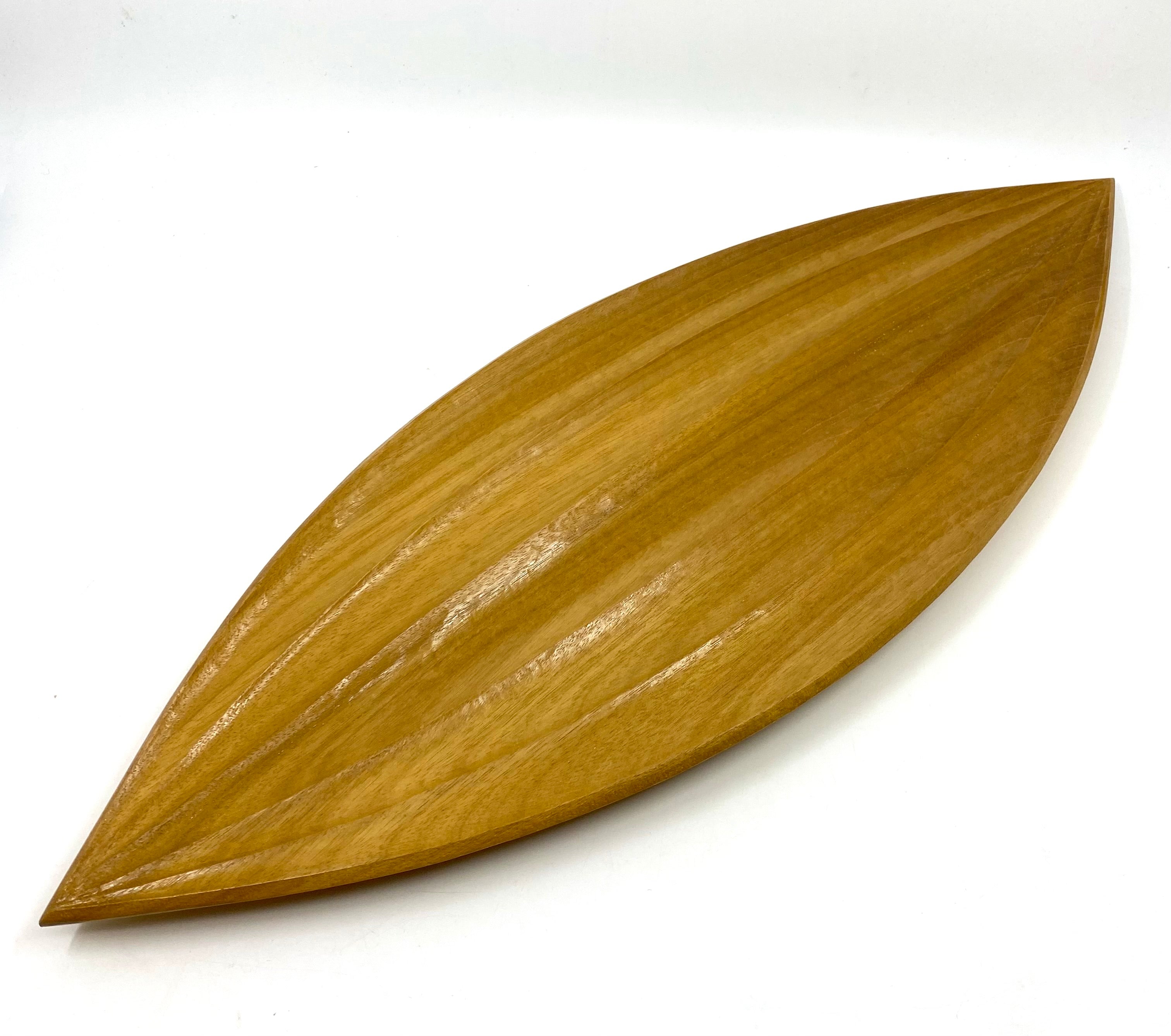 Interwood - Leaf Platter - Wau Beech Handcarved by Linda Nathan Shellac and Wax Finish Food Safe