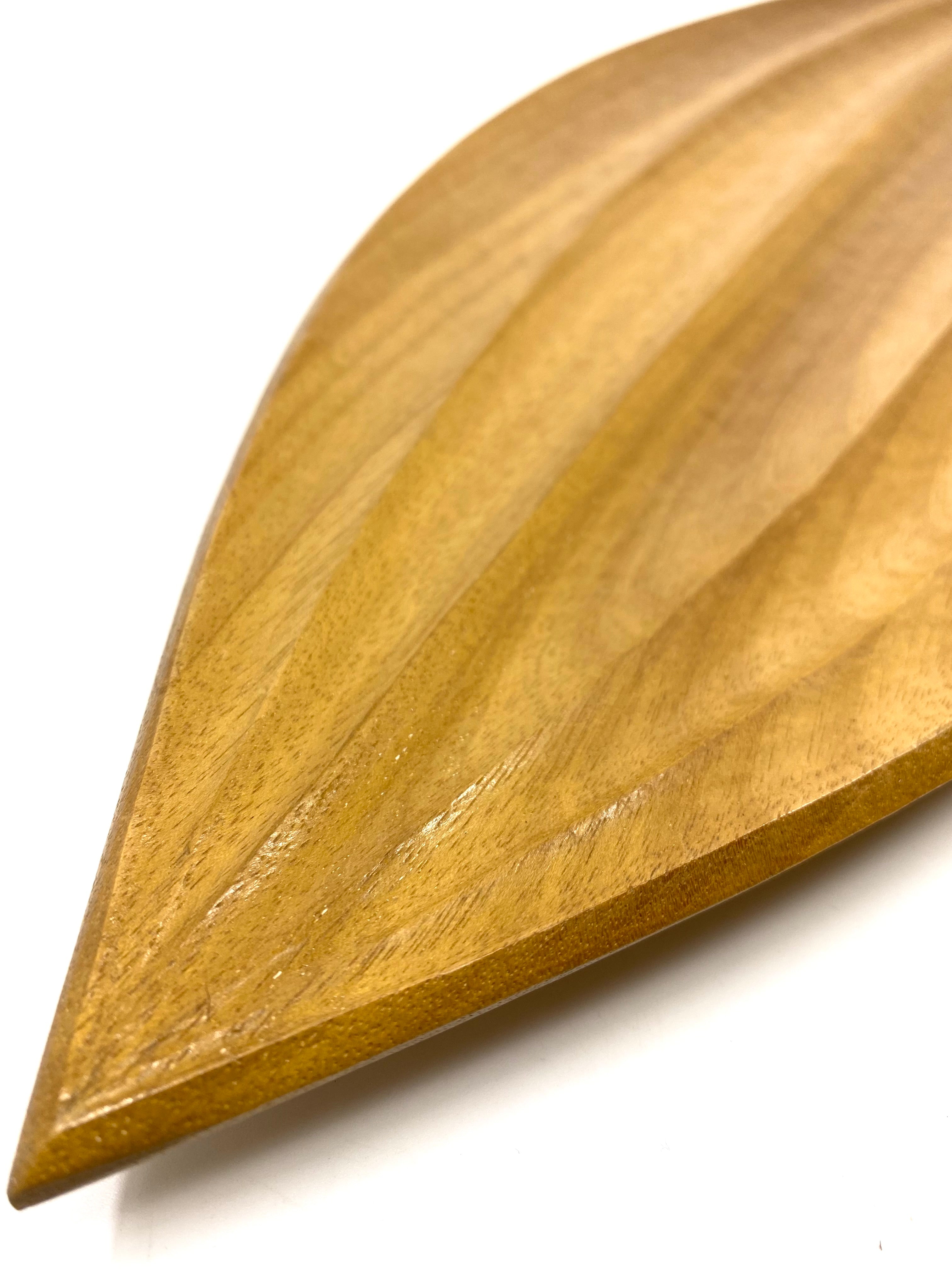 Interwood - Leaf Platter - Wau Beech Handcarved by Linda Nathan Shellac and Wax Finish Food Safe