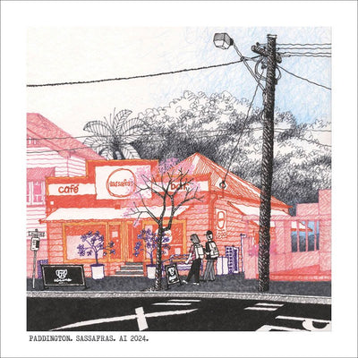 Square Craft Brisbane Greeting Card (various illustrations) Cards Alan Innes Paddington. Sassafras. 