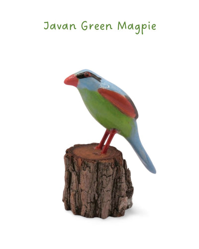 Mini-Bird Series Ceramics Green Bird Ceramics Javan Green Magpie 