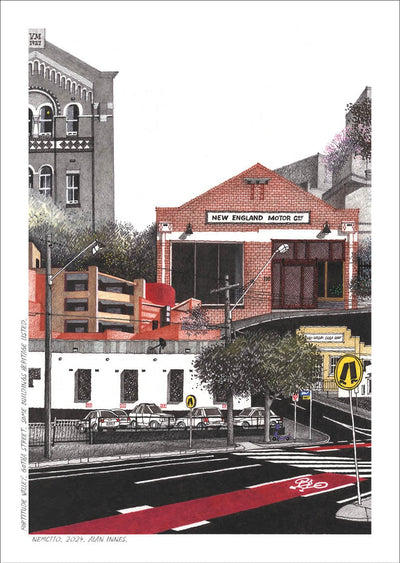Jumbo A4 Card Brisbane (various illustrations) Cards Alan Innes Fortitude Valley. Gotha Street. 