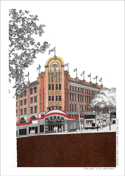 Jumbo A4 Card Brisbane (various illustrations) Cards Alan Innes Fortitude Valley. McWhirter's. Heritage Listed. 