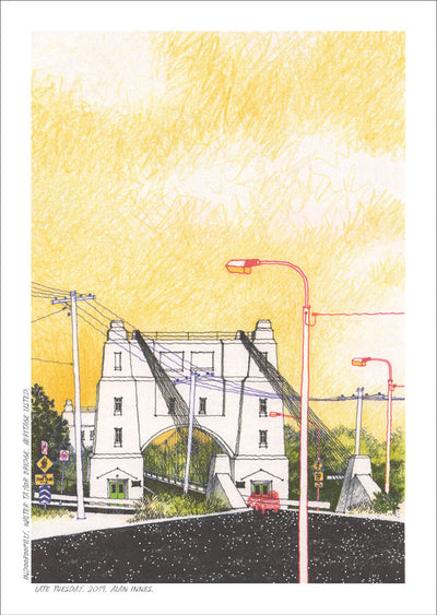 Jumbo A4 Card Brisbane (various illustrations) Cards Alan Innes Indooroopilly. Walter Taylor Bridge. Heritage Listed. 